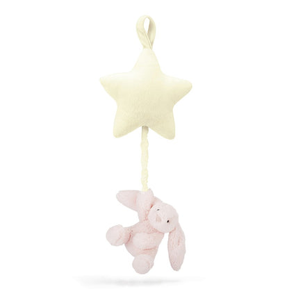 Jellycat Soft Toy - Bashful Pink Bunny Star Musical Pull (28cm tall)