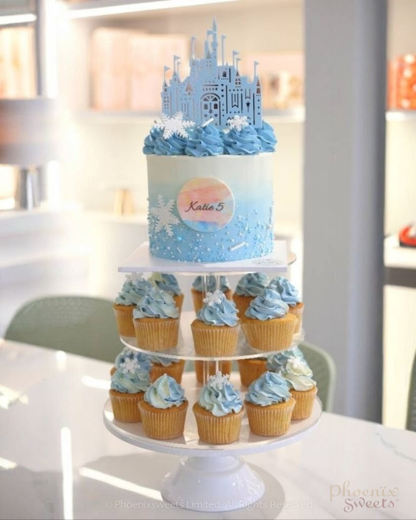 Themed Party Combo - Frozen Cake and Cupcake Tower (18pc)
