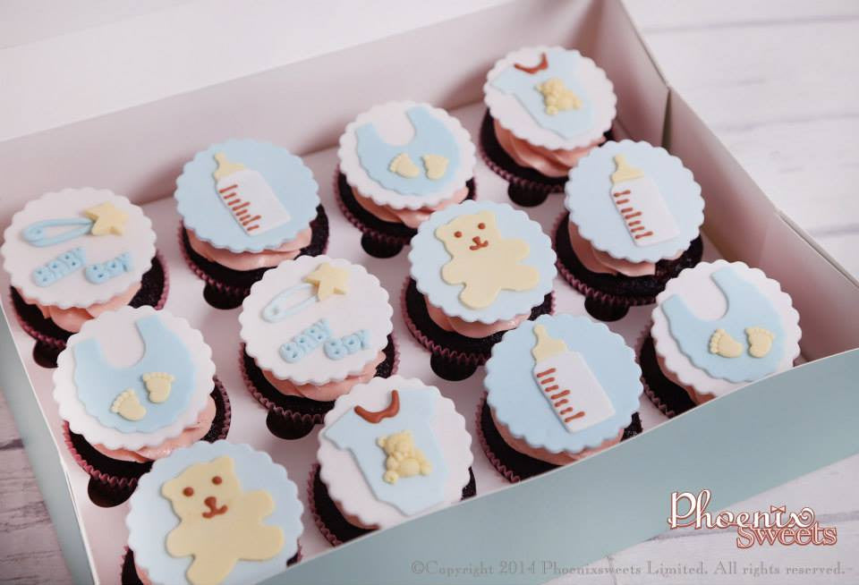 Best in Town Handmade Sugar Art. Handmade baby shower cupcake set for celebration souvenir or as a lovely gift to newborns.