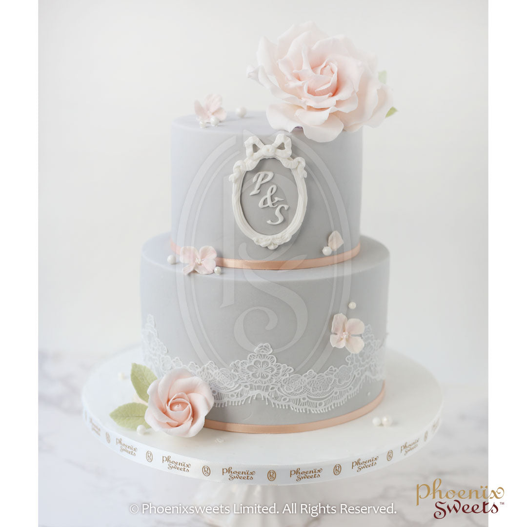 Fondant Cake - Sugar Rose Cake (2 tiers)