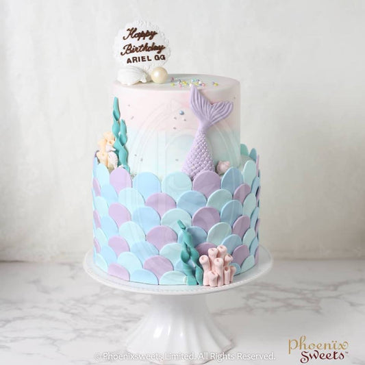 Fondant Cake - Mermaid Cake (2 tiers)