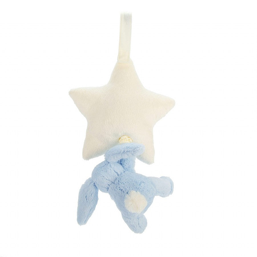 Jellycat Soft Toy - Bashful Blue Bunny Star Musical Pull (28cm tall)