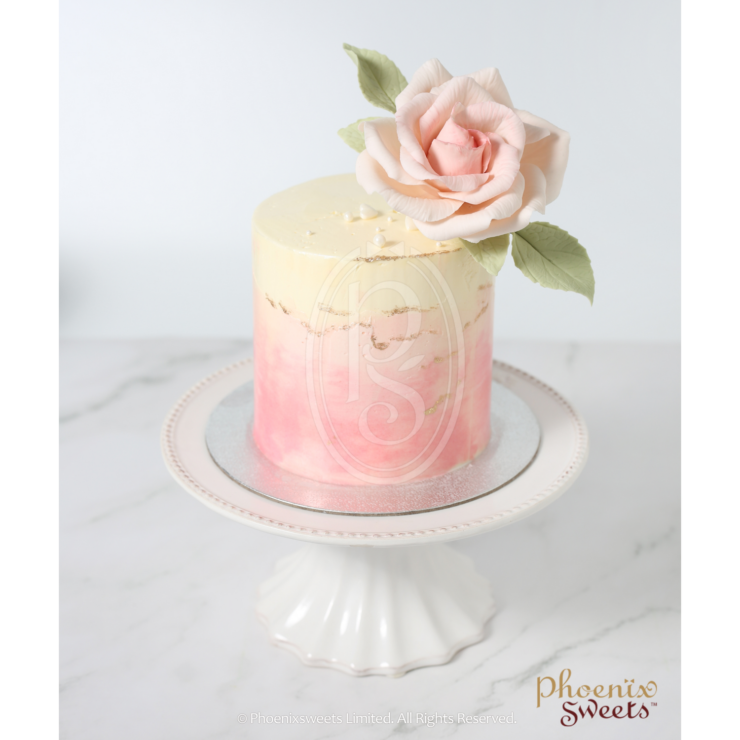 Butter Cream Cake - Water Colour Rose