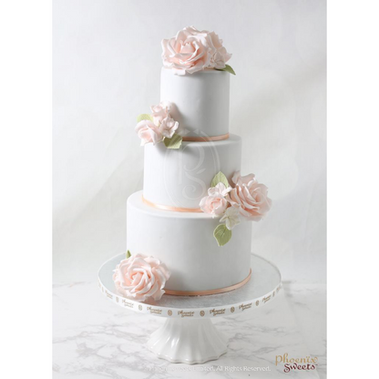 翻糖蛋糕 - ​White Roses Cake