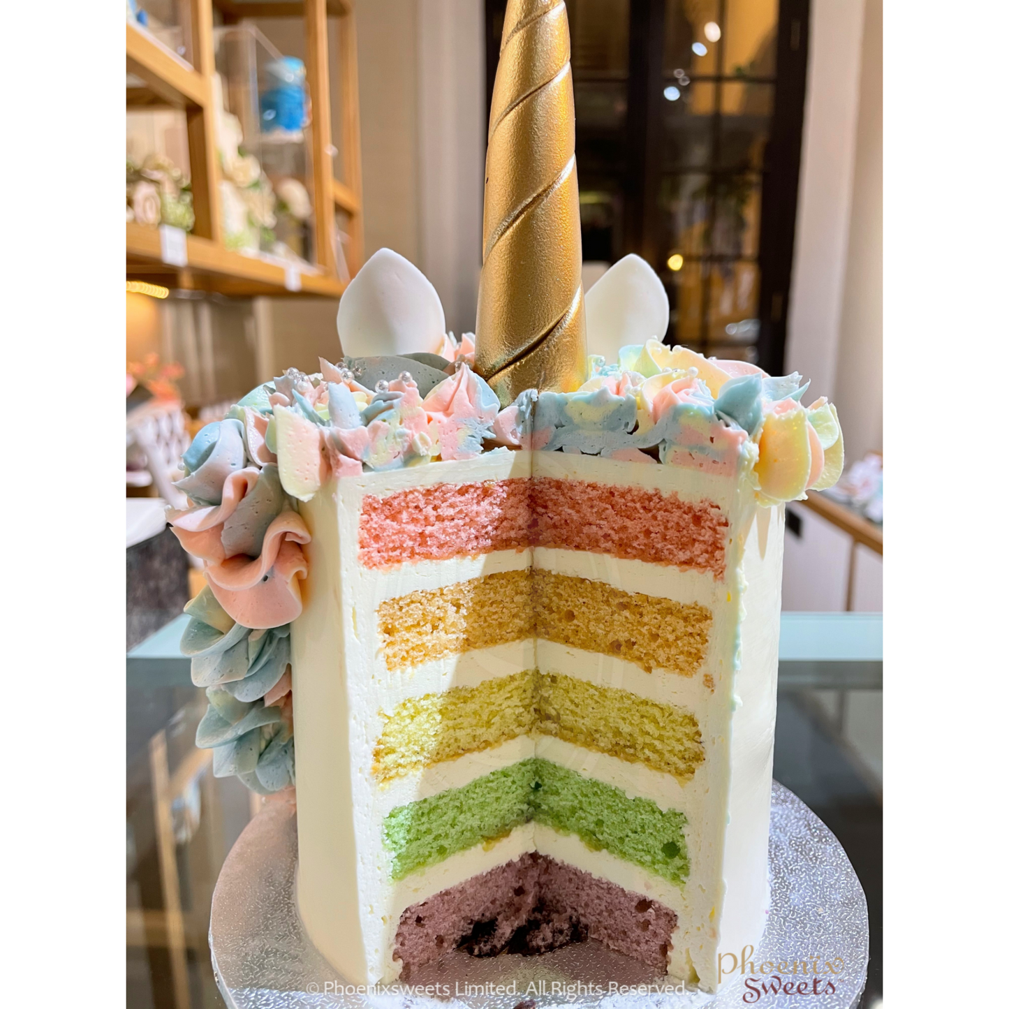 主題派對組合 - Rainbow Ring 蛋糕加杯子蛋糕塔